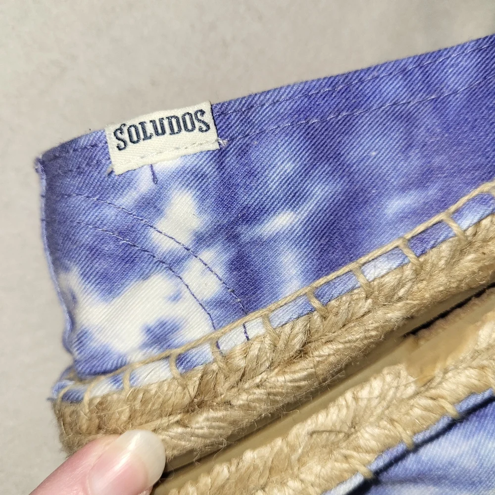 Soludos Tie Dye Blue Espadrille Women's Size‎ 10